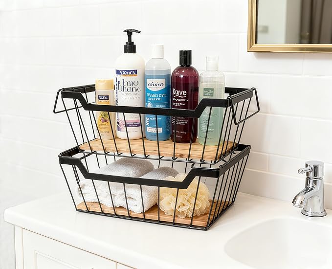 ShabbyDecor Metal Wire Basket - Image 3