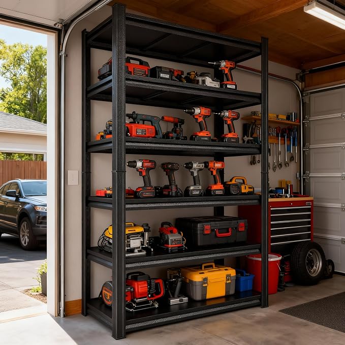 Garage Storage Shelves, 5 Tier Shelving Unit, 40 inch Wide, 18” Deep, 78” Tall by BEESTMUEBLE