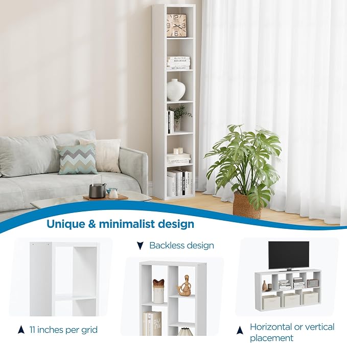 6 Cube Storage Organizer Single Row, Cube Shelf - Image 6