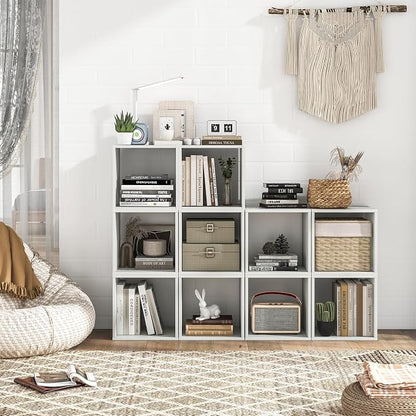 2 Stackable Cubes Bookcase, Wooden Cubby Storage Organizer - Image 2