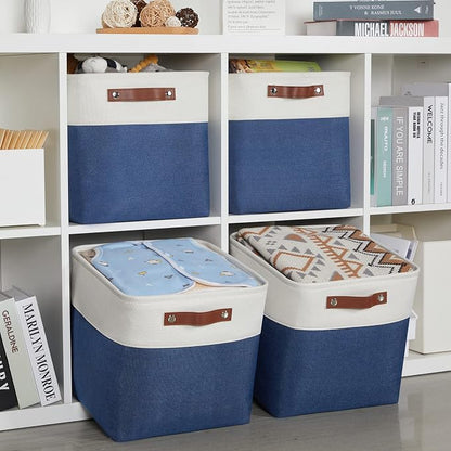 HNZIGE Fabric Storage Basket Linen Baskets - Image 4