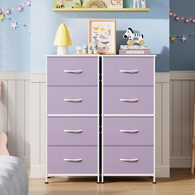 WLIVE Small Dresser Nightstand for Bedroom, 4 Drawers, Space-saving tower - Image 2