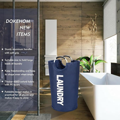 DOKEHOM 90L Large Laundry Basket, Collapsible Laundry Bag, Freestanding Tall - Image 2