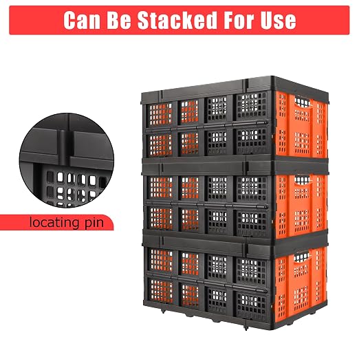 Garvee Collapsible Crate, 55L Foldable Plastic Milk Crate - Image 7