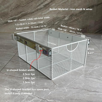 Pull Out Closet Drawer for Clothes | Sliding Wire Basket for Wardrobe Cabinets - Image 2
