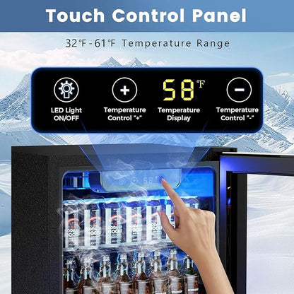 Mini Fridge 130 Can Beverage Refrigerator Cooler, 3.2 Cu.Ft Drink Fridge - Image 3