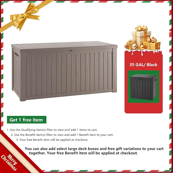 TARKARI 35 Gallon Lockable Resin Deck Box, Waterproof & UV-Resistant Outdoor - Image 2