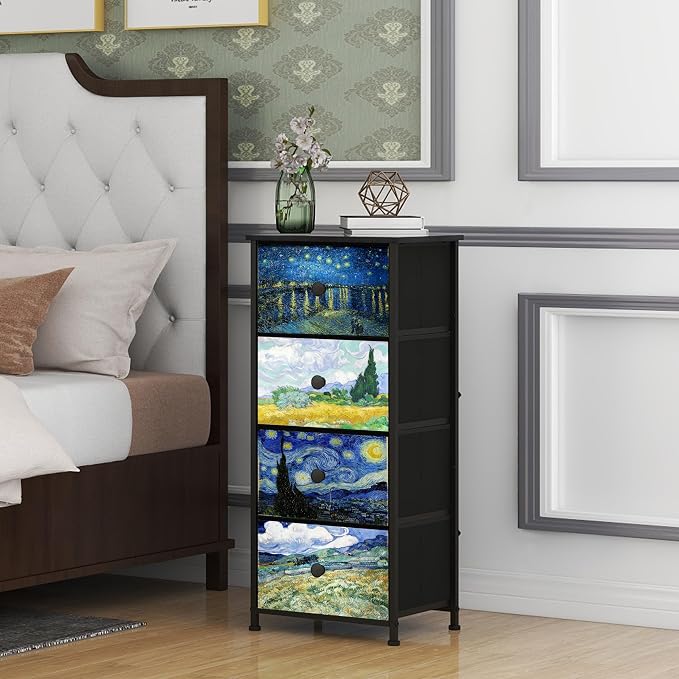 Narrow Dresser for Bedroom Slim 4 Drawer Dresser Vertical Storage Tower Unit - Image 6