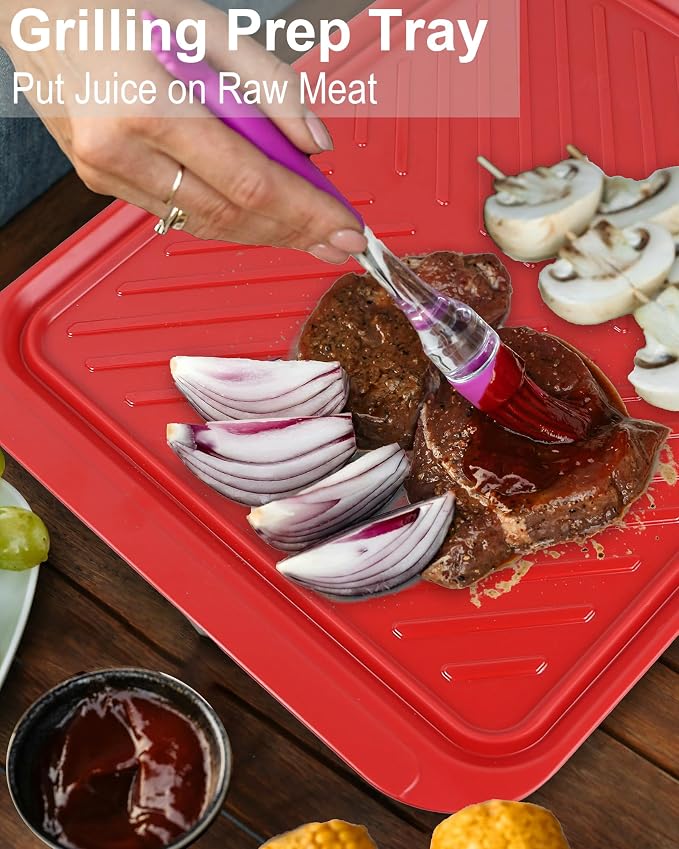 Large Grilling Prep and Serve Trays, 17.3" x 13" BBQ Platters - Image 4