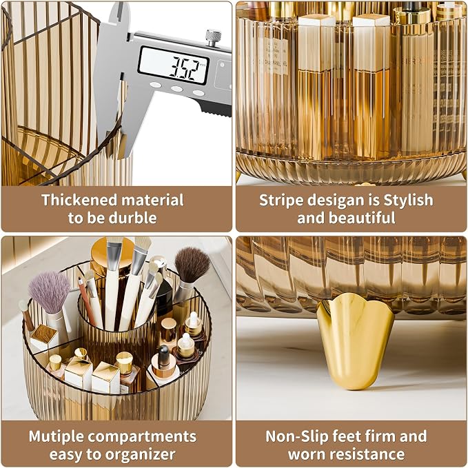 360° Rotate Makeup Brush Holder Organizer, Makeup Organizers Countertop - Image 5