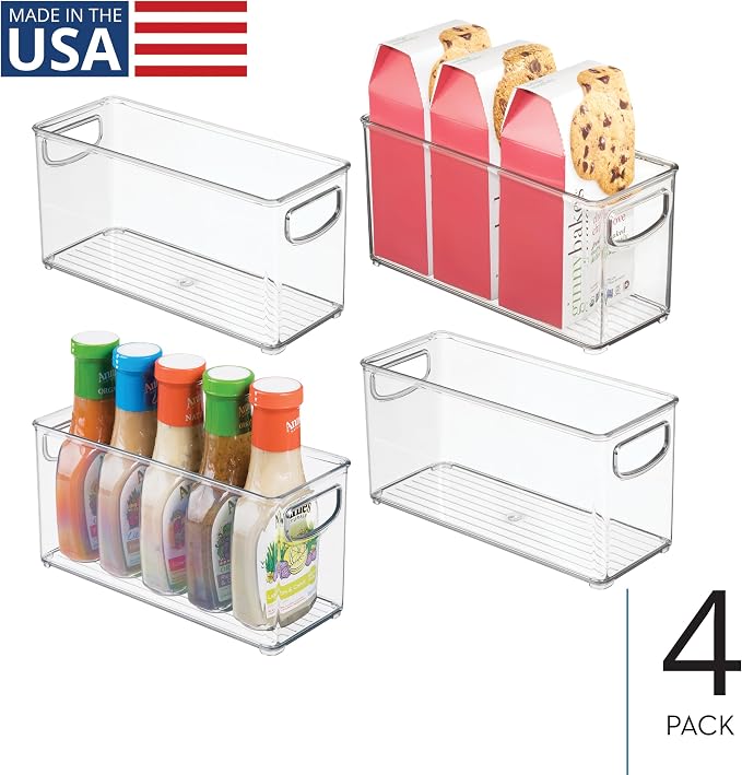 iDesign Slim Clear Plastic Stackable Storage Bin, Tall Narrow - Image 2
