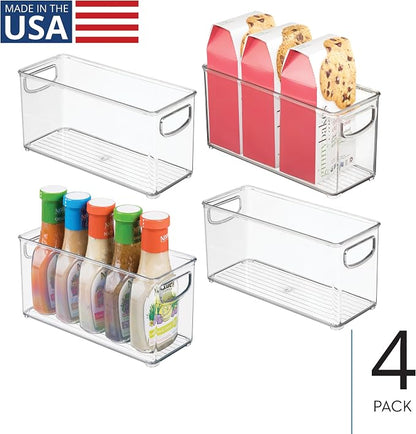 iDesign Slim Clear Plastic Stackable Storage Bin, Tall Narrow - Image 2
