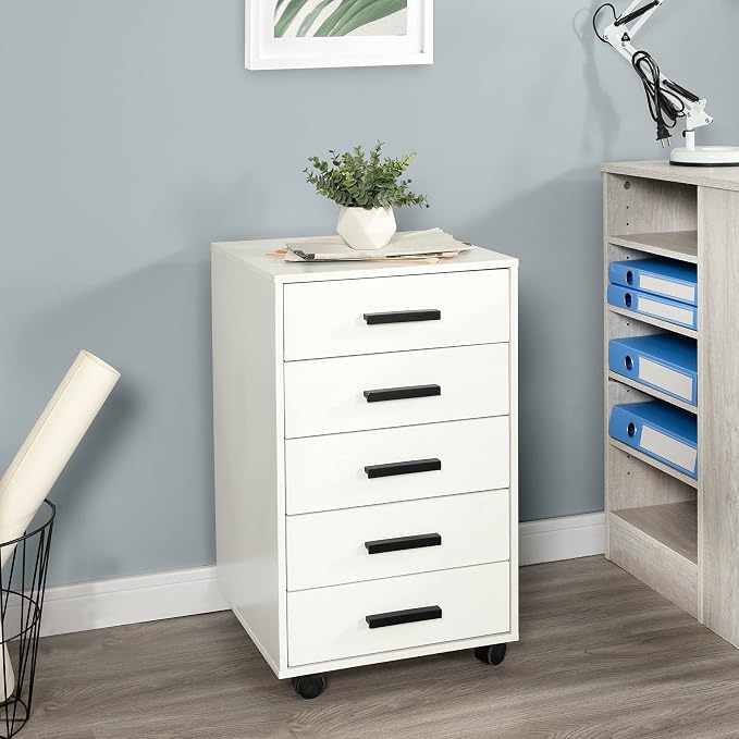5-Drawer Rolling Under Desk Storage Cart by NaomiHome