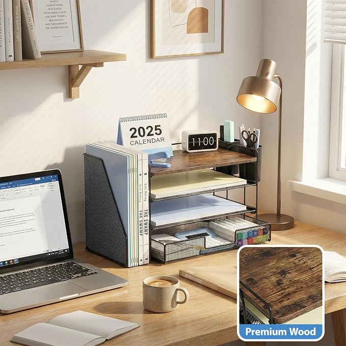 OPNICE Desk Organizer, 4-Tier Desktop File Organizer - Image 2