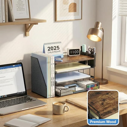 OPNICE Desk Organizer, 4-Tier Desktop File Organizer - Image 2