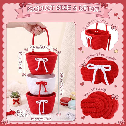 3-Tier Hanging Wall Basket Wall Mounted Woven Basket - Image 2
