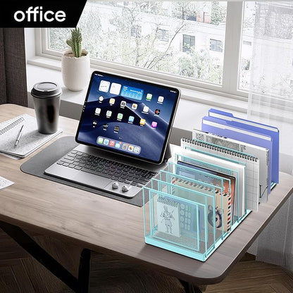 9-Section Desk File Organizer, Vertical File Holder, Mesh Desktop File Folder - Image 7