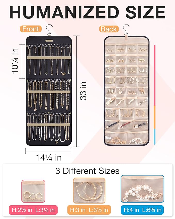BAGSMART Hanging Jewelry Organizer Storage Roll - Image 5