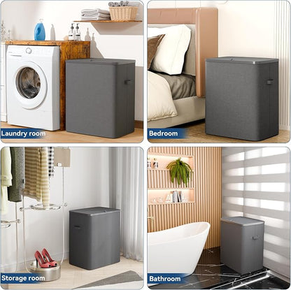 Dual Section 90 liter/23.8 gallon Laundry Hamper Separation Basket - Image 7