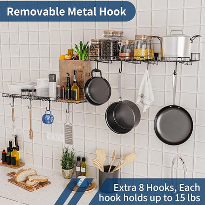 4 Pack Garage Wall Shelf, Wall Mounted Storage Shelves, Heavy Duty Metal Shelves - Image 5