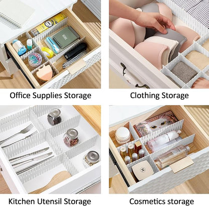 14.5 in White Adjustable Drawer Dividers, TWUTGAYW 8PC DIY Grid Drawer - Image 2