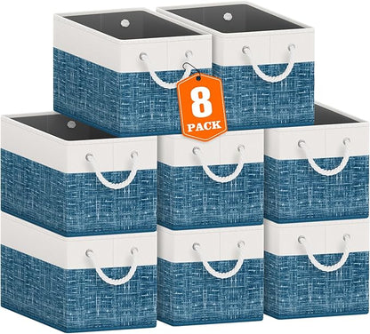 Storage Bins 8-Pack, Foldable Storage Baskets by Fabtotes