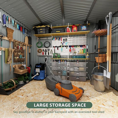 Metal Storage Shed, Outdoor Storage Building 8x6, Large Backyard Shed - Image 7