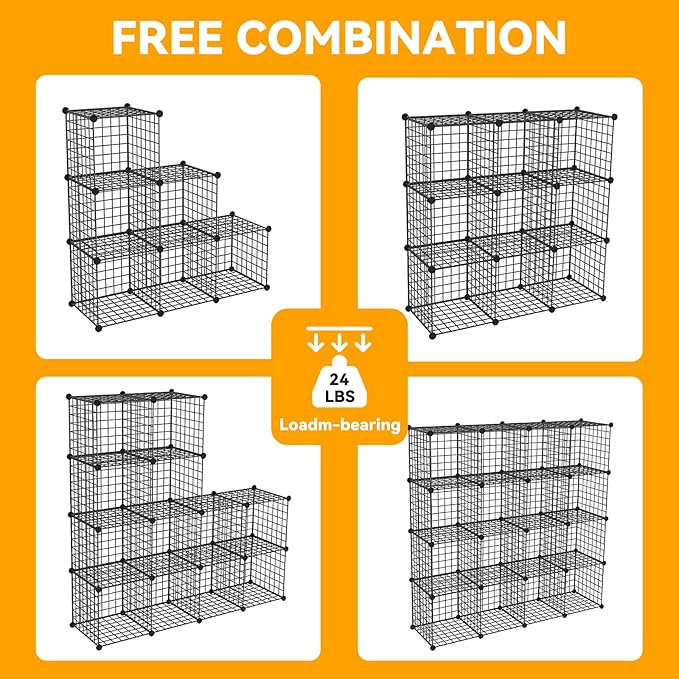 HUBSON Wire Cube Storage Organizer, Book/Toy/Craft/Potted Plants and petCloset - Image 4