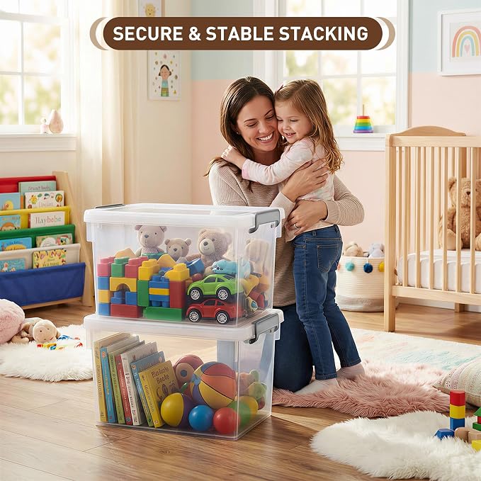 Citylife 22.2Qt Ultra-Thick Clear Plastic Storage Bins - Image 2