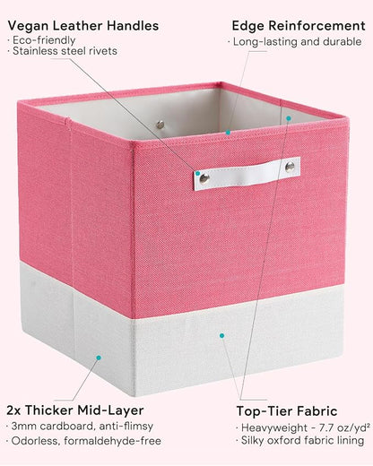 Storage Cube Bins | 7.7 oz/yd² Fabric Cubby Organizer Baskets - Image 5