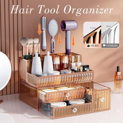 Youdepot Golden Tempered Glass Vanity Organizer - Image 2
