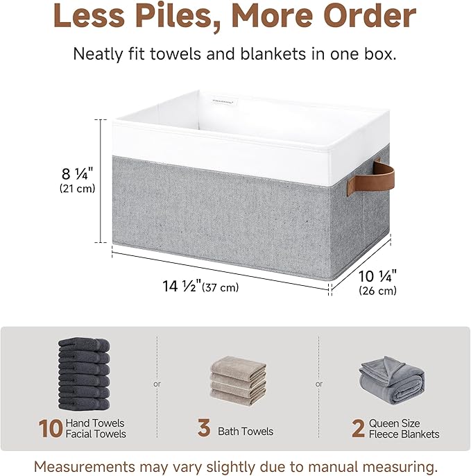 StorageWorks Storage Baskets for Shelves, Foldable Fabric Closet Storage Bins - Image 3