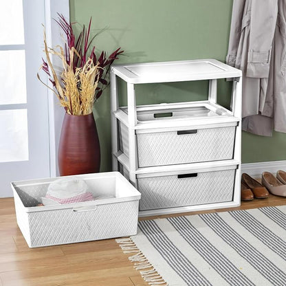 Wide 3 Drawer Storage Unit, Easy Assembly Tool-Free, Removable Decorative - Image 9