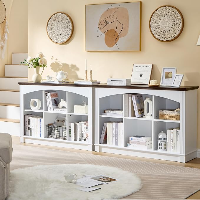 White Bookshelf, 6-Cube Bookcase and Kids Bookshelf, Wooden Storage Cabinet - Image 6
