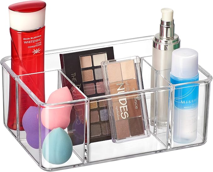 Amazing Abby - Glamour - Acrylic 5-Compartment Makeup Organizer, Transparent by AmazingAbby
