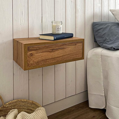 Mobili Fiver, Riccardo Floating nightstand, Rustic Oak, Made in Italy - Image 8