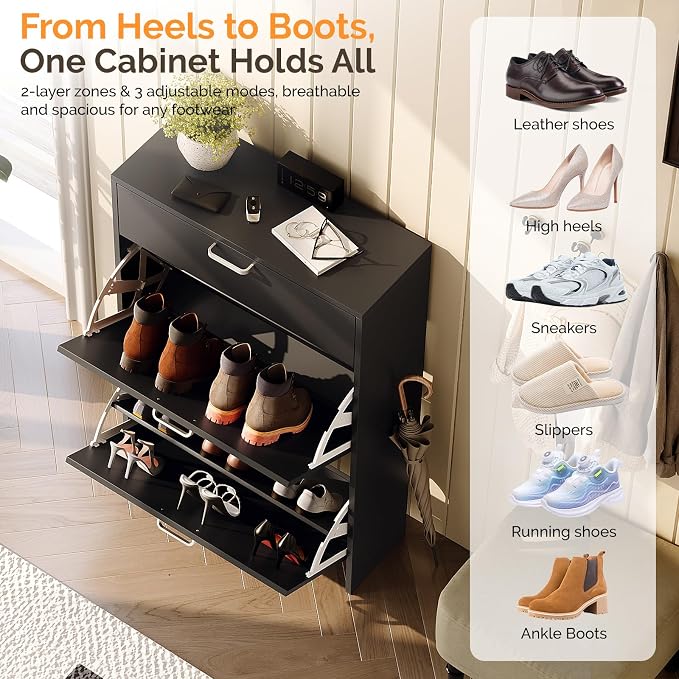 VINGLI Shoe Cabinet Storage for Entryway - Image 4