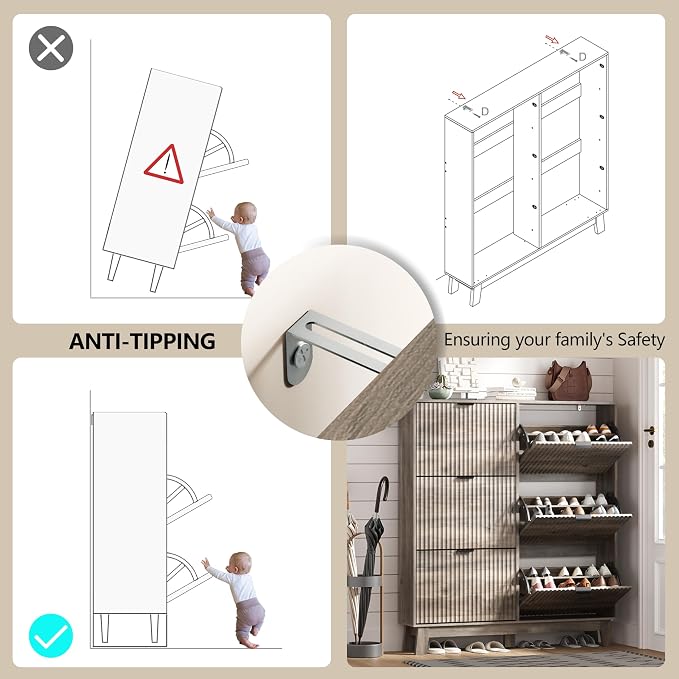 HUANLEGO Shoe Cabinet Storage for Entryway - Image 5