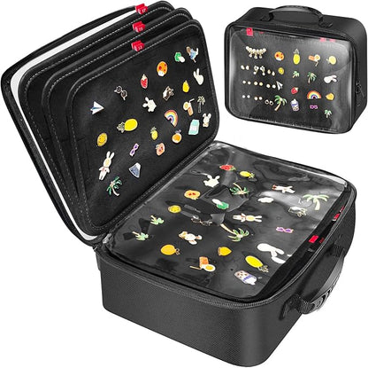 Enamel Pin Display Bag EVA Hard Shell Pin Trading Book, 18 Page Collectible Pin by Dilobio