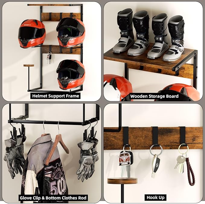 Urban Deco Motorcycle Helmet Holder Wall Mount, Helmet Rack - Image 5
