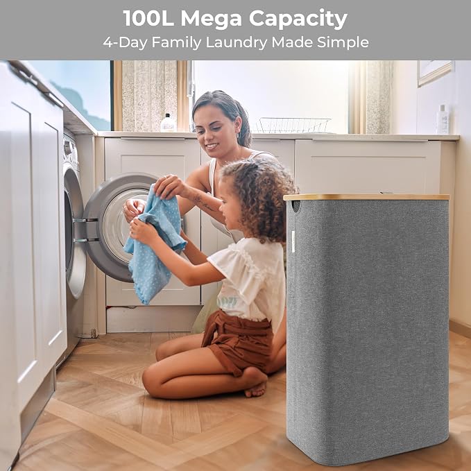 StorageWorks 100L Large Laundry Hamper - Image 6
