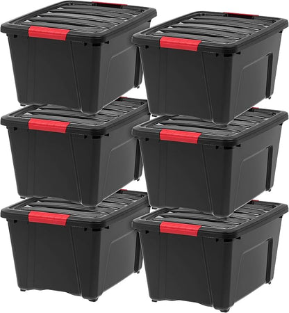 IRIS USA 32 Qt Stackable Plastic Storage Bins by IRISUSA