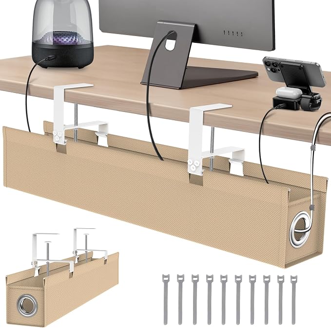 Under Desk Cable Management Tray, 60LBS Capacity, No Drill Installation by Unknown