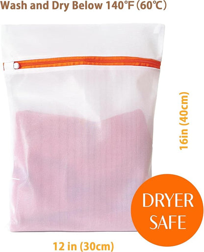 4 Pack Mesh Laundry Bags for Delicates 12inx16in, Dryer Safe, Breathable Fine - Image 2