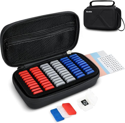 EVA PU Micro SD Card Case with 60 Individual Plastic TF Card Holders by Kiorafoto