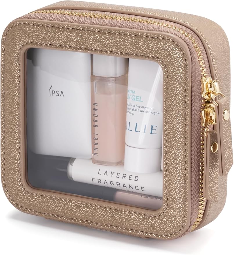 Popvibe Clear Makeup Bag Travel Cosmetic Case Transparent Toiletry Bag by POPVIBE