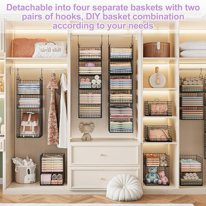 6 Tier Hanging Closet Organizers and Storage Stackable Hanging Closet Shelves - Image 5