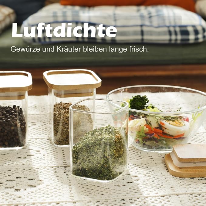 LIBWYS 12pcs Stackable Spice Jars, Square Spice Bottles - Image 5