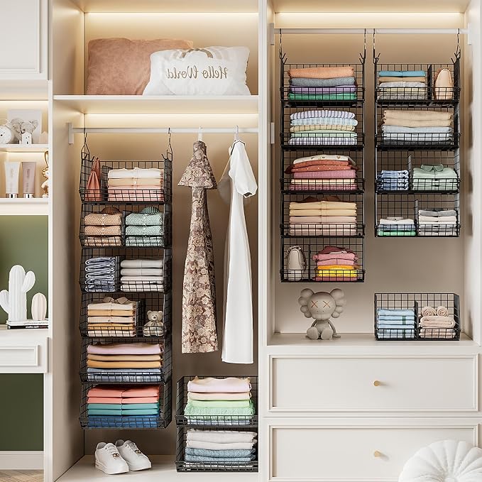 6 Tier Extra Large Hanging Storage Organizer, Hanging Closet Shelves - Image 5