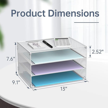 DALTACK 3 Tier Letter Tray Paper Organizer - Image 3